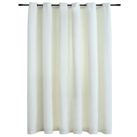 vidaXL Gordijn verduisterend met ringen 290x245 cm fluweel crème afbeelding2 - 1