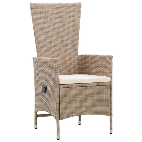 vidaXL Tuinstoelen 2 st met kussens poly rattan beige afbeelding2 - 1