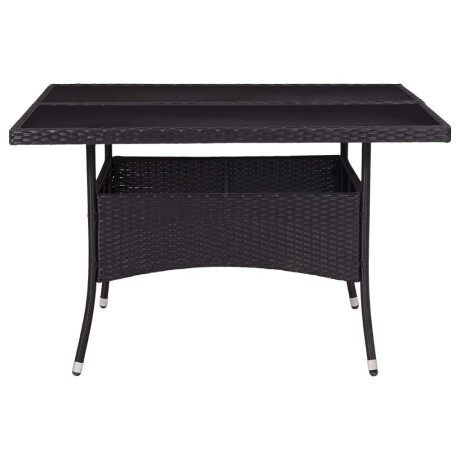 vidaXL Tuintafel poly rattan en glas zwart afbeelding2 - 1