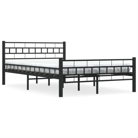 vidaXL Bedframe staal zwart 140x200 cm afbeelding2 - 1