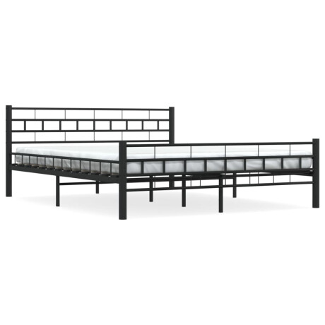 vidaXL Bedframe staal zwart 160x200 cm afbeelding2 - 1