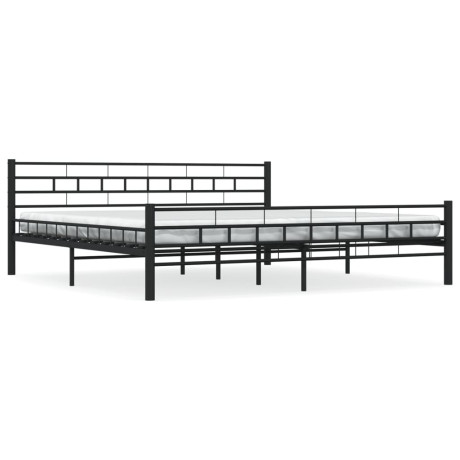 vidaXL Bedframe staal zwart 180x200 cm afbeelding2 - 1