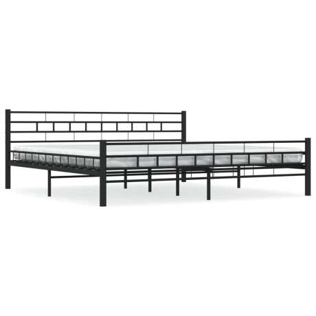 vidaXL Bedframe staal zwart 200x200 cm afbeelding2 - 1