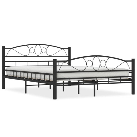 vidaXL Bedframe staal zwart 140x200 cm afbeelding2 - 1