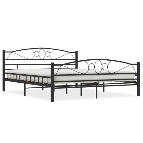 vidaXL Bedframe staal zwart 160x200 cm afbeelding2 - 1