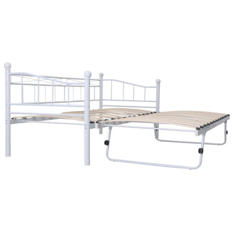 vidaXL Bedframe staal wit 180x200/90x200 cm afbeelding2 - 1