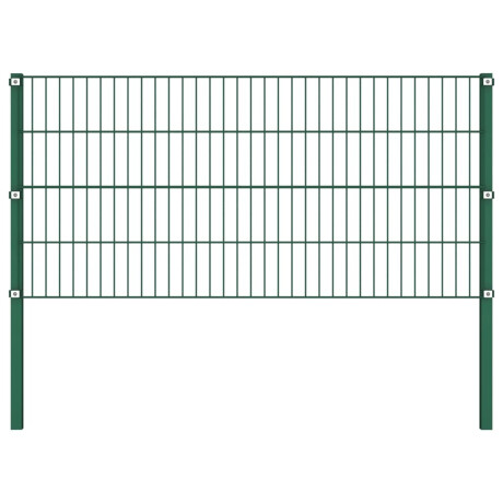 vidaXL Schuttingpaneel met palen ijzer 522x80 cm groen afbeelding2 - 1