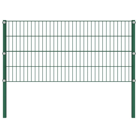 vidaXL Schuttingpaneel met palen ijzer 1385x80 cm groen afbeelding2 - 1