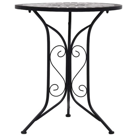 vidaXL Bistrotafel mozaïek 60 cm keramiek grijs afbeelding2 - 1