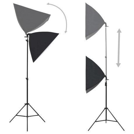 vidaXL Professionele studiolampen 2 st 40x60 cm staal zwart afbeelding2 - 1
