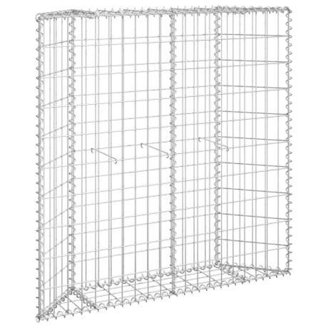 vidaXL Gabion plantenbak trapezium 100x20x100 cm gegalvaniseerd staal afbeelding2 - 1