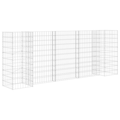 vidaXL Gabion plantenbak H-vormig 260x40x100 cm staaldraad afbeelding2 - 1