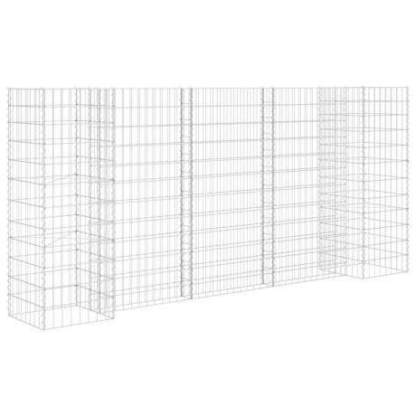 vidaXL Gabion plantenbak H-vormig 260x40x120 cm staaldraad afbeelding2 - 1