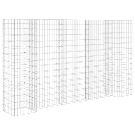 vidaXL Gabion plantenbak H-vormig 260x40x150 cm staaldraad afbeelding2 - 1