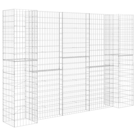 vidaXL Gabion plantenbak H-vormig 260x40x180 cm staaldraad afbeelding2 - 1