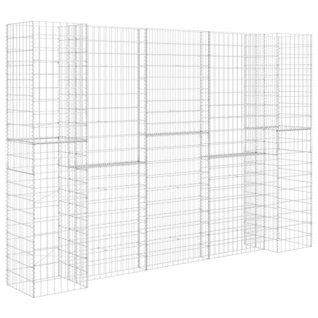 vidaXL Gabion plantenbak H-vormig 260x40x200 cm staaldraad afbeelding2 - 1