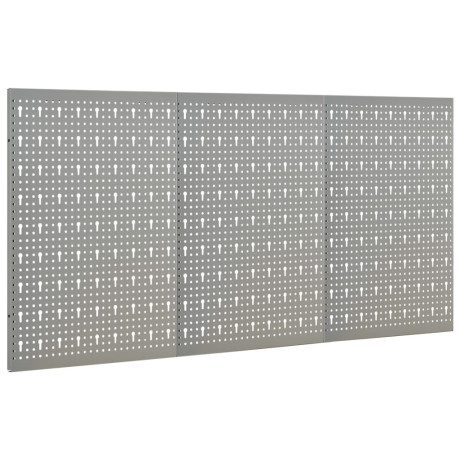 vidaXL Gaatjespaneel wandgemonteerd 3 st 40x58 cm staal afbeelding2 - 1