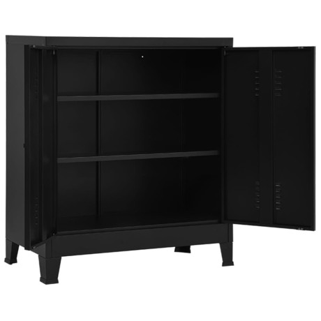 vidaXL Opbergkast industrieel 90x40x100 cm staal zwart afbeelding2 - 1