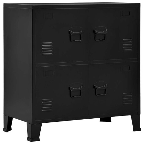 vidaXL Opbergkast industrieel 75x40x80 cm staal zwart afbeelding2 - 1