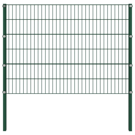 vidaXL Schuttingpaneel met palen ijzer 349x120 cm groen afbeelding2 - 1