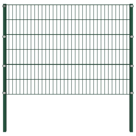 vidaXL Schuttingpaneel met palen 8,5x1,2 m ijzer groen afbeelding2 - 1