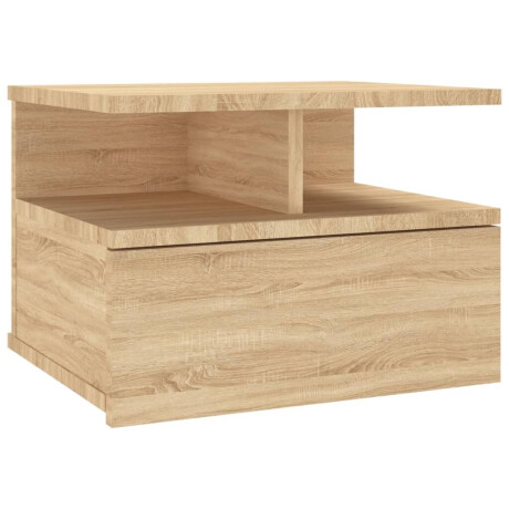 vidaXL Nachtkastje zwevend 40x31x27cm bewerkt hout sonoma eikenkleurig afbeelding2 - 1