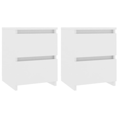 vidaXL Nachtkastjes 2 st 30x30x40 cm bewerkt hout wit afbeelding2 - 1