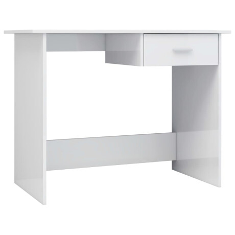 vidaXL Bureau 100x50x76 cm bewerkt hout hoogglans wit afbeelding2 - 1
