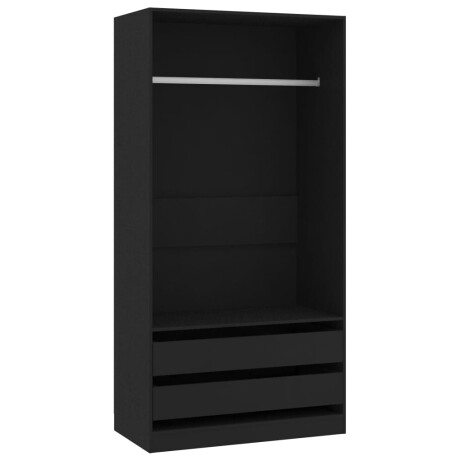 vidaXL Kledingkast 100x50x200 cm bewerkt hout zwart afbeelding2 - 1