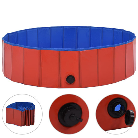 vidaXL Hondenzwembad inklapbaar 120x30 cm PVC rood afbeelding2 - 1