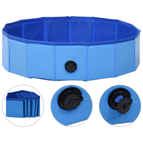 vidaXL Hondenzwembad inklapbaar 80x20 cm PVC blauw afbeelding2 - 1