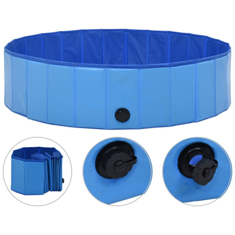 vidaXL Hondenzwembad inklapbaar 120x30 cm PVC blauw afbeelding2 - 1