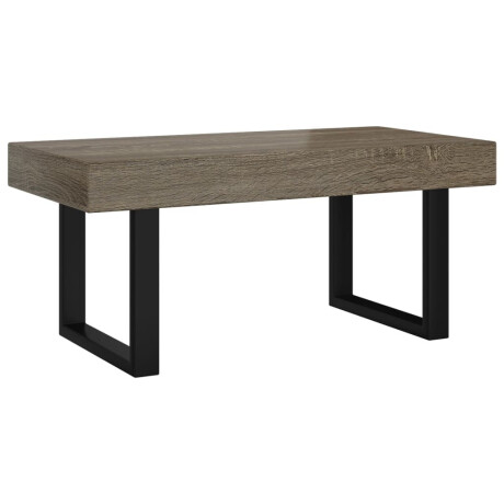 vidaXL Salontafel 90x45x40 cm MDF en ijzer grijs en zwart afbeelding2 - 1