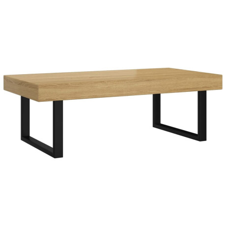 vidaXL Salontafel 120x60x40 cm MDF en ijzer lichtbruin en zwart afbeelding2 - 1
