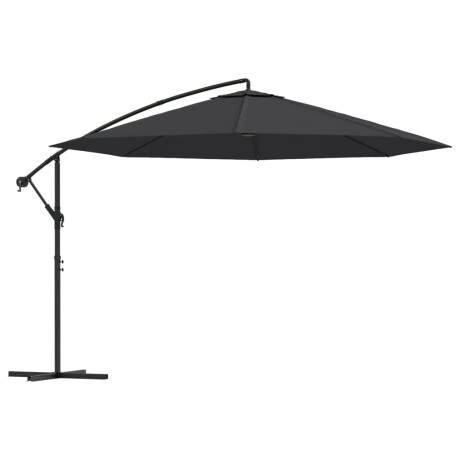 vidaXL Zweefparasol met aluminium paal 350 cm zwart afbeelding2 - 1
