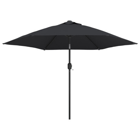 vidaXL Parasol met LED-verlichting en stalen paal 300 cm zwart afbeelding2 - 1