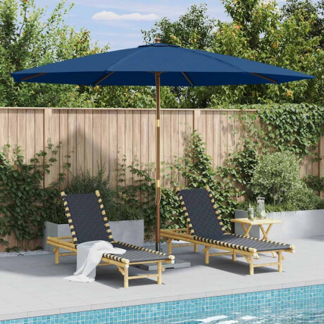 vidaXL Parasol met houten paal 350 cm blauw afbeelding2 - 1