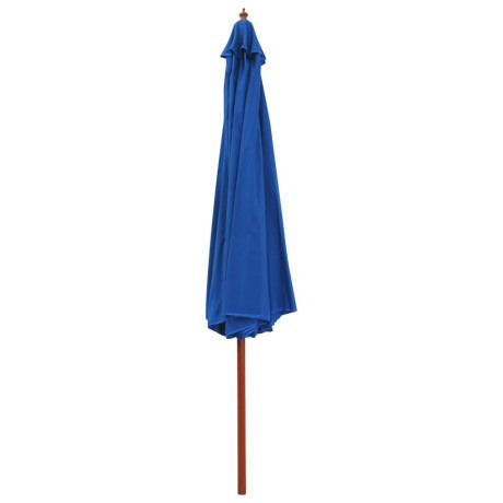 vidaXL Parasol met houten paal 350 cm blauw afbeelding2 - 1