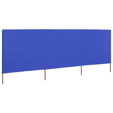 vidaXL Windscherm 3-panelen 400x80 cm stof azuurblauw afbeelding2 - 1