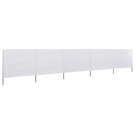 vidaXL Windscherm 5-panelen 600x80 cm stof zandwit afbeelding2 - 1