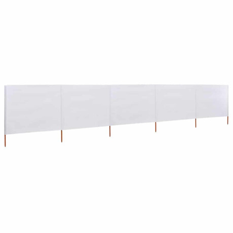 vidaXL Windscherm 5-panelen 600x80 cm stof zandwit afbeelding2 - 1