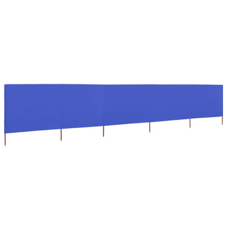 vidaXL Windscherm 5-panelen 600x80 cm stof azuurblauw afbeelding2 - 1