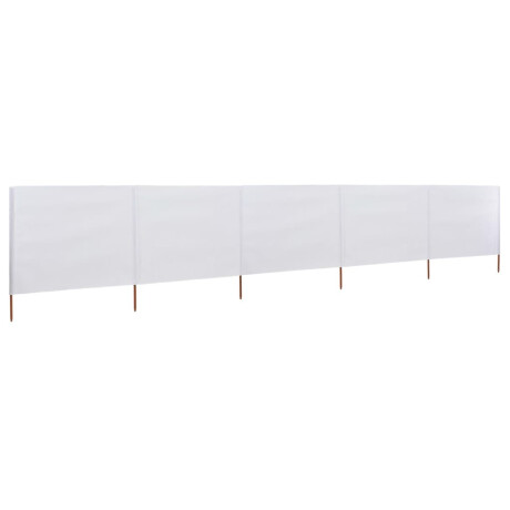 vidaXL Windscherm 5-panelen 600x120 cm stof zandwit afbeelding2 - 1