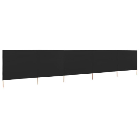 vidaXL Windscherm 5-panelen 600x120 cm stof zwart afbeelding2 - 1