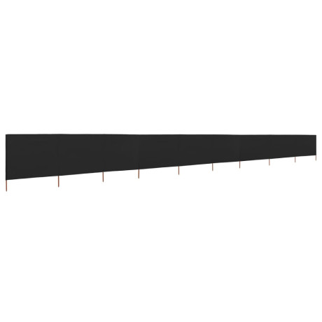 vidaXL Windscherm 9-panelen 1200x120 cm stof zwart afbeelding2 - 1