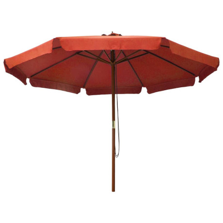 vidaXL Parasol met houten paal 330 cm terracottakleurig afbeelding2 - 1