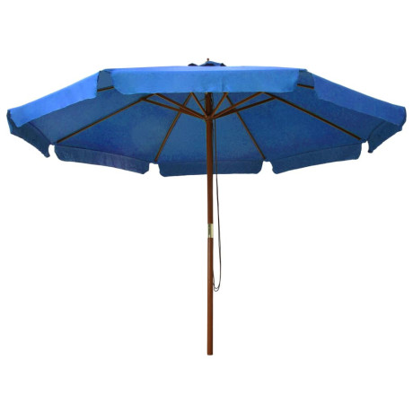vidaXL Parasol met houten paal 330 cm azuurblauw afbeelding2 - 1
