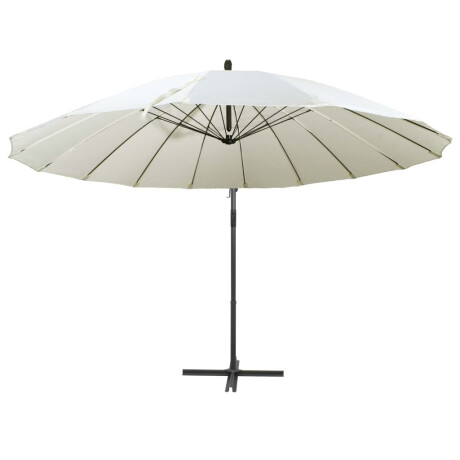 vidaXL Zweefparasol met aluminium paal 3 m wit afbeelding2 - 1