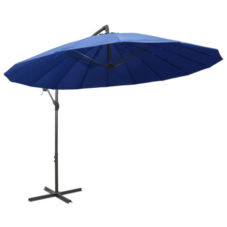 vidaXL Zweefparasol met aluminium paal 3 m blauw afbeelding2 - 1