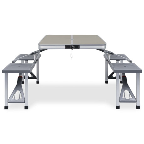 vidaXL Campingtafel inklapbaar met 4 zitjes staal en aluminium afbeelding2 - 1